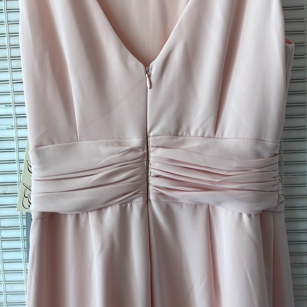 Eliza J blush organza draped romper jumpsuit EJ8M9459 sz 4 nwt - Picture 8 of 8